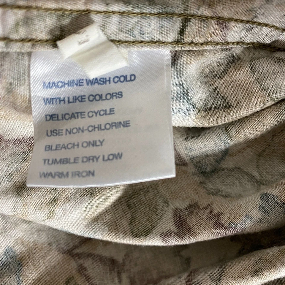 Camisa Catalina Para Hombre Talla Grande Marrón Vintage Otoño Otoño Patrón de Hojas Foto 4 de 4