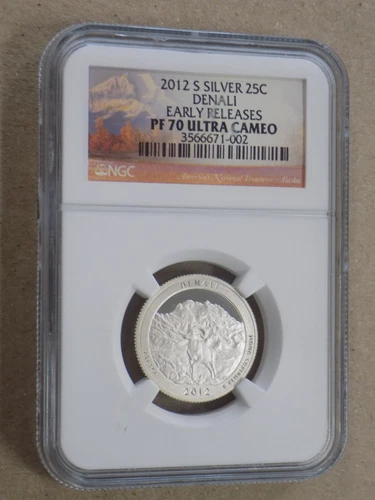 2012 S  Denali National Park Silver Quarter NGC PF 70 Ultra Cameo