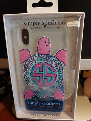 Simply Southern Turtle Blue Liquid Glitter Logo Case for iPhone XS Max NIB