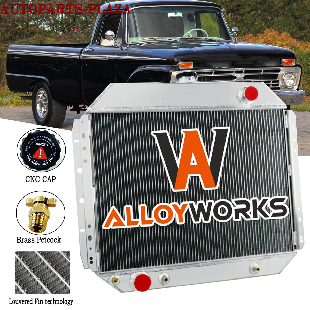 3Row Radator For 1966-1979 Ford Truck F100 F150 F250 F350 Bronco Truck