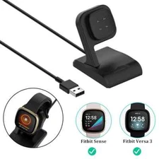Portable USB Charging Cradle Dock For Fitbit Versa 3/Versa Sense Smart Watch