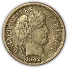 1902-O Barber Silver Dime Extremely Fine XF Coin, Details #4226