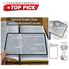 Full Page Magnifier Sheet Large Reading Aid Lens for Books and Menus