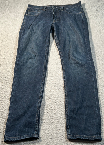 Pantalones de mezclilla elásticos Levi 511 Jeans para hombre 32x28 lavado oscuro ajustados pierna recta - Imagen 1 de 12