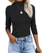 Women's Casual Off The Shoulder Tops T-Shirts Black, M 