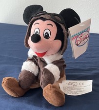 Disney Store PILOT MICKEY - Mickey Mouse 8" Mini Bean Bag w/Tag - Vintage New  