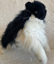 24 Folkmanis Folktails Black White Tuxedo Cat Full Body Puppet Green Eyes