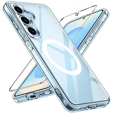 For Samsung Galaxy A16 5G Case Heavy-Duty Tough Mag Safe Cover + Tempered Glass