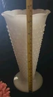 #93VTG Anchor Hocking Fire-King White Milk Glass Hobnail Trumpet Vase 9" Ruffled