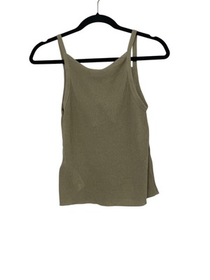 Massimo Dutti Womens Top Small S Stone Strappy Ribbed Loose Cut 6234/934 NWT