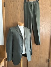 VTG 1950s 1960s Lime Green Plaid Suit Mens 36 38 Small Blazer Jacket Pants