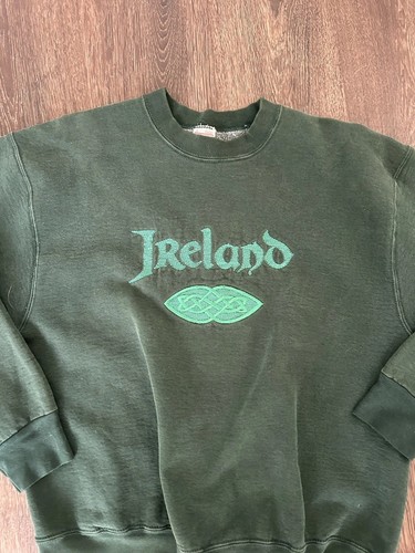 Sudadera De Colección Irlanda Grande Verde Fruta del Telar Hecha en EE. UU. Años 90 San Patricio - Imagen 2 de 5