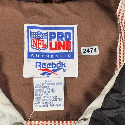 Vintage Cleveland Browns Jacket Mens 2XL Brown Reebok Football NFL