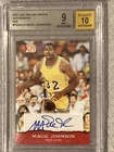 MAGIC JOHNSON AUTOGRAPHED CARD LOS ANGELES LAKERS #PSAMJ1A