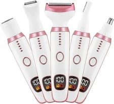 Electric Razors for Women, Bikini Trimmer Women 5 in 1 Body White 5 1 