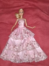 Barbie Puppen Kleid Rosa Ballkleid Prinzessin Brautkleid Brautjungfer K69