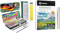 Aquarellfarben Set 100 Farben Mit Pinsel Und Papier FüR KüNstler Und Hobbyisten