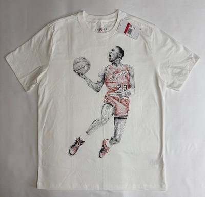 Nike Jordan J Dot Graphic Men's White T-Shirt Sz Large FZ1936-100