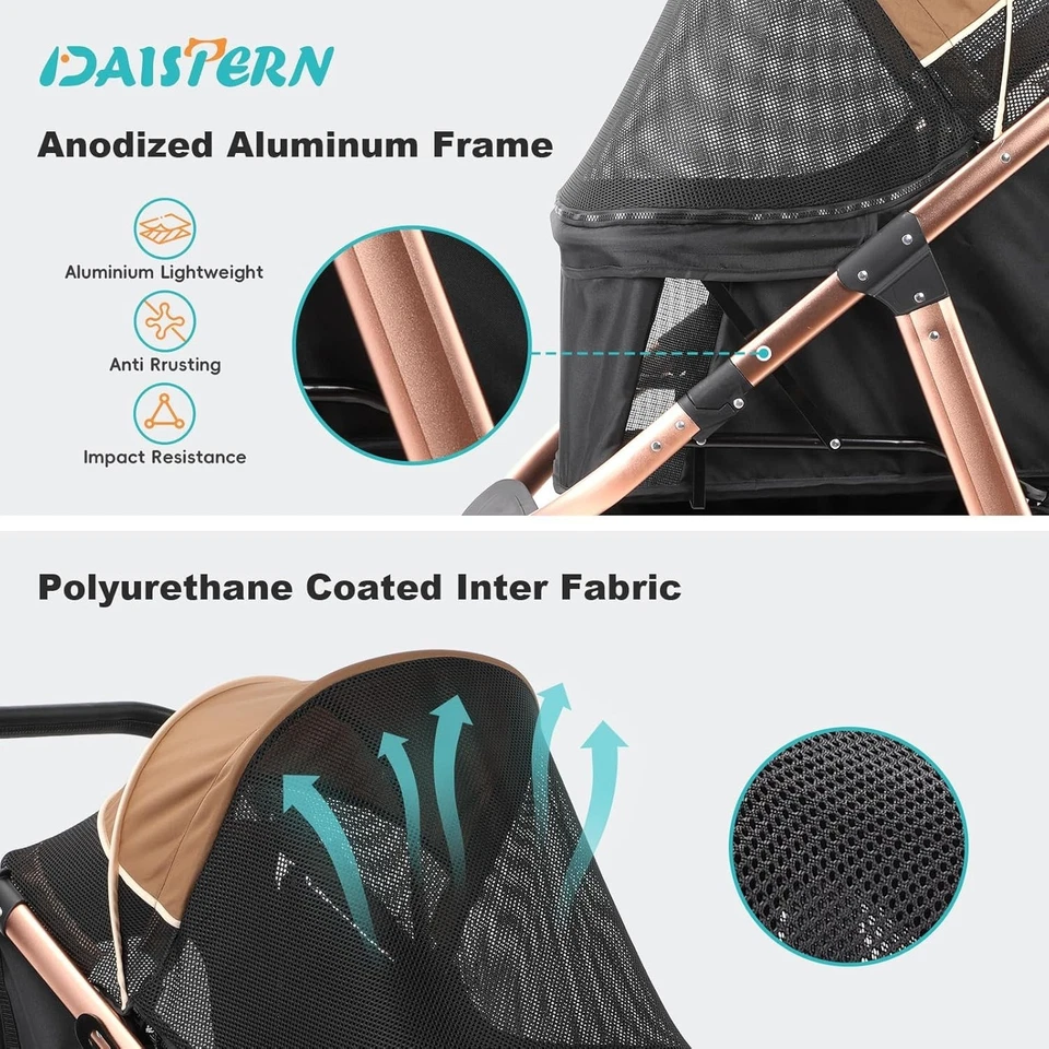 Hundewagen Hundebuggy klappbar für Hunde & Katzen bis 30KG B-Ware - Bild 4 von 4