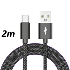 Braided USB Type-C USB-C to USB-A Fast Charge Cable Charger Lot Charging Cord 2M