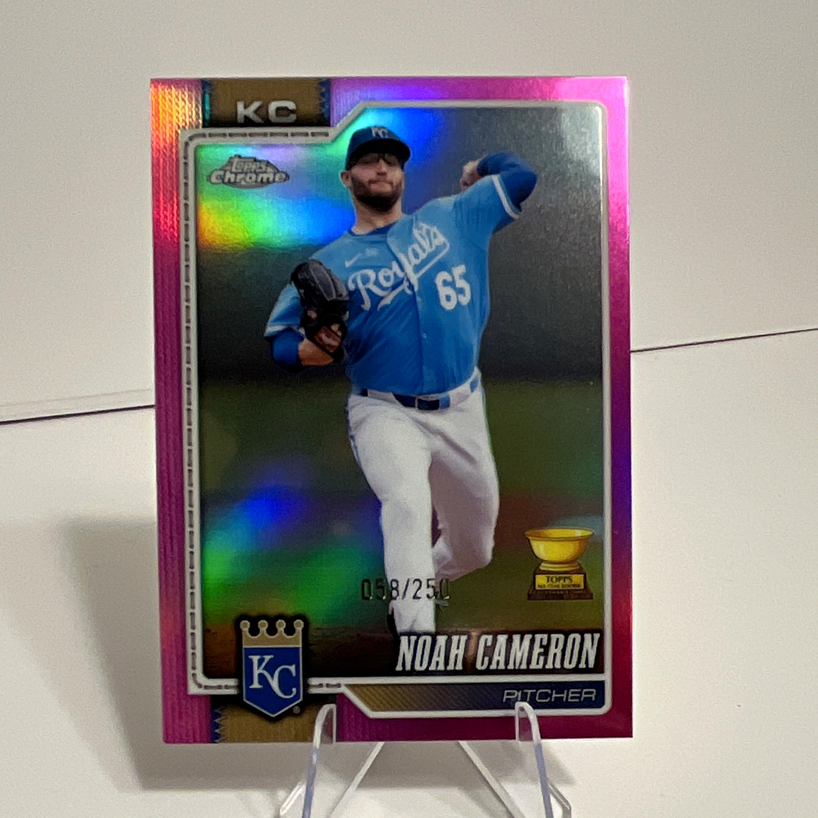 Topps Chrome 2025 Noah Cameron Pink Parallel 098/250 #11B Kansas City Royals