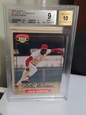 1994 NABISCO ALL-STAR LEGENDS AUTO BOB GIBSON BSA AUTHENTIC AUTO GETTING CARD #1