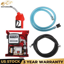 Transfer Pump Diesel Fuel w/Meter Manual Nozzle 110V 16GPM Electric 13' Hose Kit