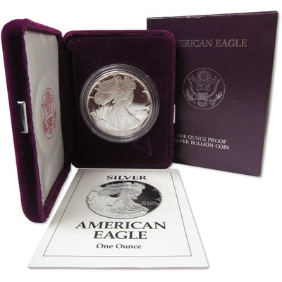 #ad #ad 1993 P American Silver Eagle Bullion Proof $1 Coin Collectible OGP COA $109.99