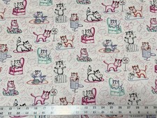VINTAGE Kitty Cat: Meow by HI- FASHION Fabrics - 2/3 YDS x 44  
