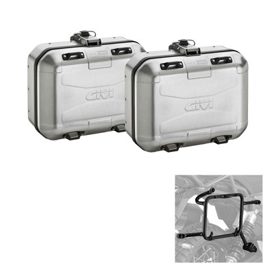 Valises Latérales Givi Dolomiti DLM30B Pour Yamaha XT1200Z Super Tenere 2016 - Kit Complet Monokey, Noir Alu