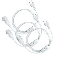 3X Lampenfassung E14 Mit Kabel 3,5M Stecker Schalter Stromkabel Fassung Weiß