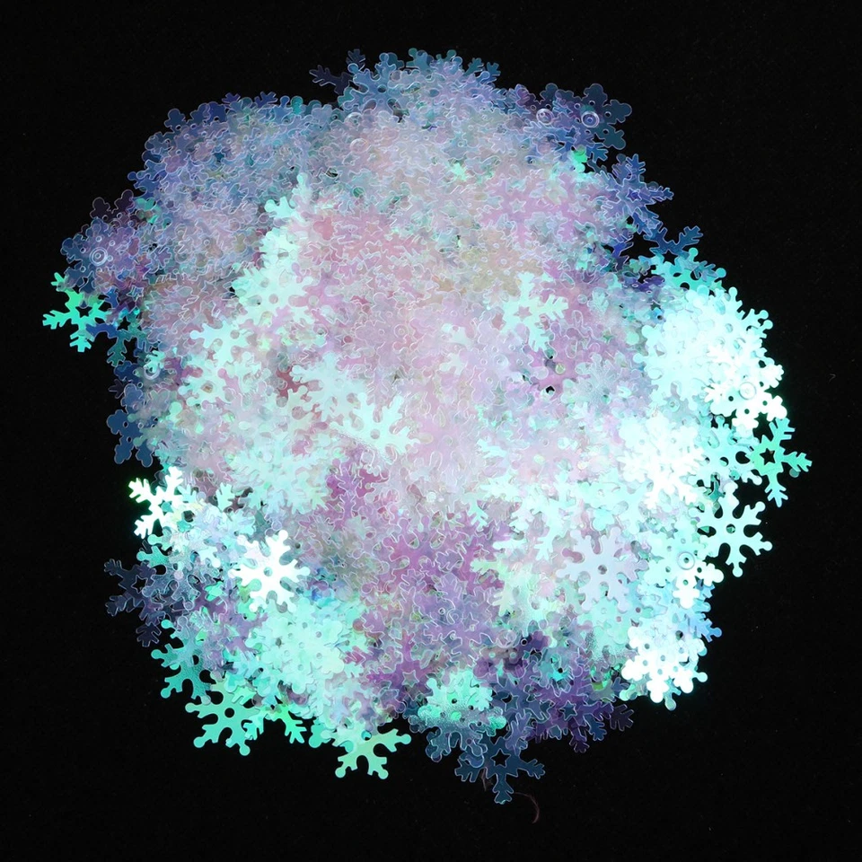 1000pcs Confetti de flocon de neige transparent décorations de fête de Noël - Photo 2/4