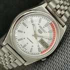 GENUINE VINTAGE SEIKO 5 AUTOMATIC 7009A JAPAN MENS WHITE DIAL WATCH a2431-U