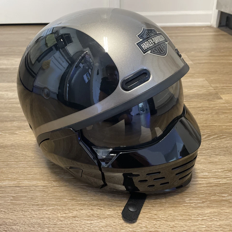 Casco de motocicleta Harley Davidson HD X07 3 en 1 plateado y negro XL Foto 4 de 4