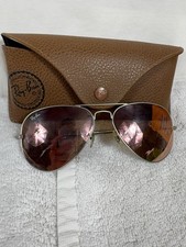 Ray-Ban RB3025 Aviator Sunglasses 58-14 135 2N Silver Frame Pink Mirror Italy