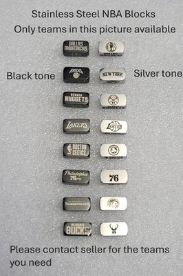 New Exclusive stainless steel Blocks of NBA Basketball teams making wristbands