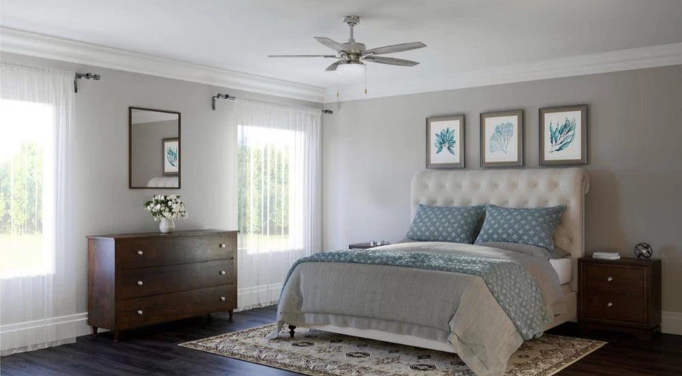 Silver/Grey 52” In. Indoor Ceiling Fan with LED Lights and Remote Control - Image 4 of 4