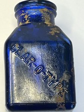 CLAR -O- Type Cobalt Blue Ink Bottle From The Early 1900&rsquo;s . Schoolhouse Style