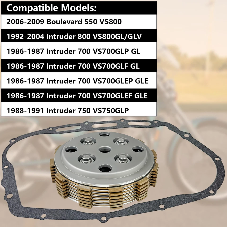 Kit de embrague placa de presión de buje interior con junta para Suzuki Intruder 700 750 800 VS Foto 3 de 4