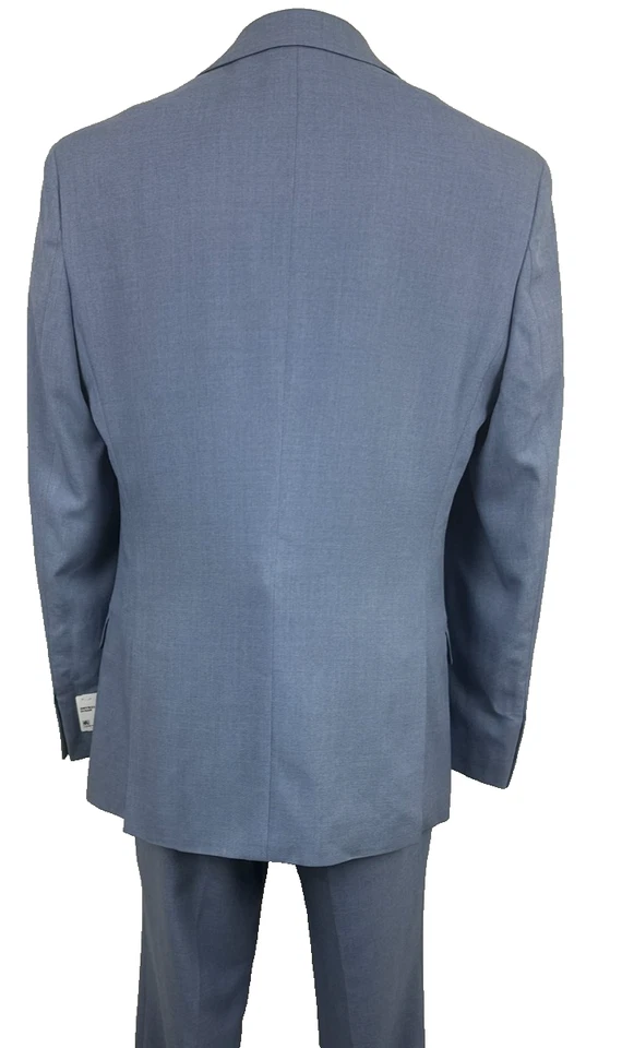 DKNY мужской костюм 40R куртка 33 x 32 брюки светло-синий современный крой 2 изделия новый с Ярлыками - Изображение 2 из 4