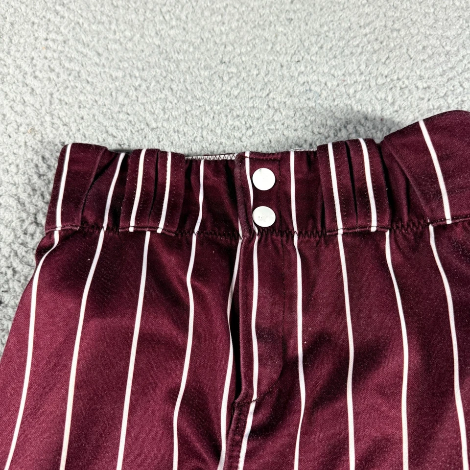 Pantalones de béisbol deportivos de pierna recta a rayas S rojos blancos juveniles sin marca Foto 4 de 4