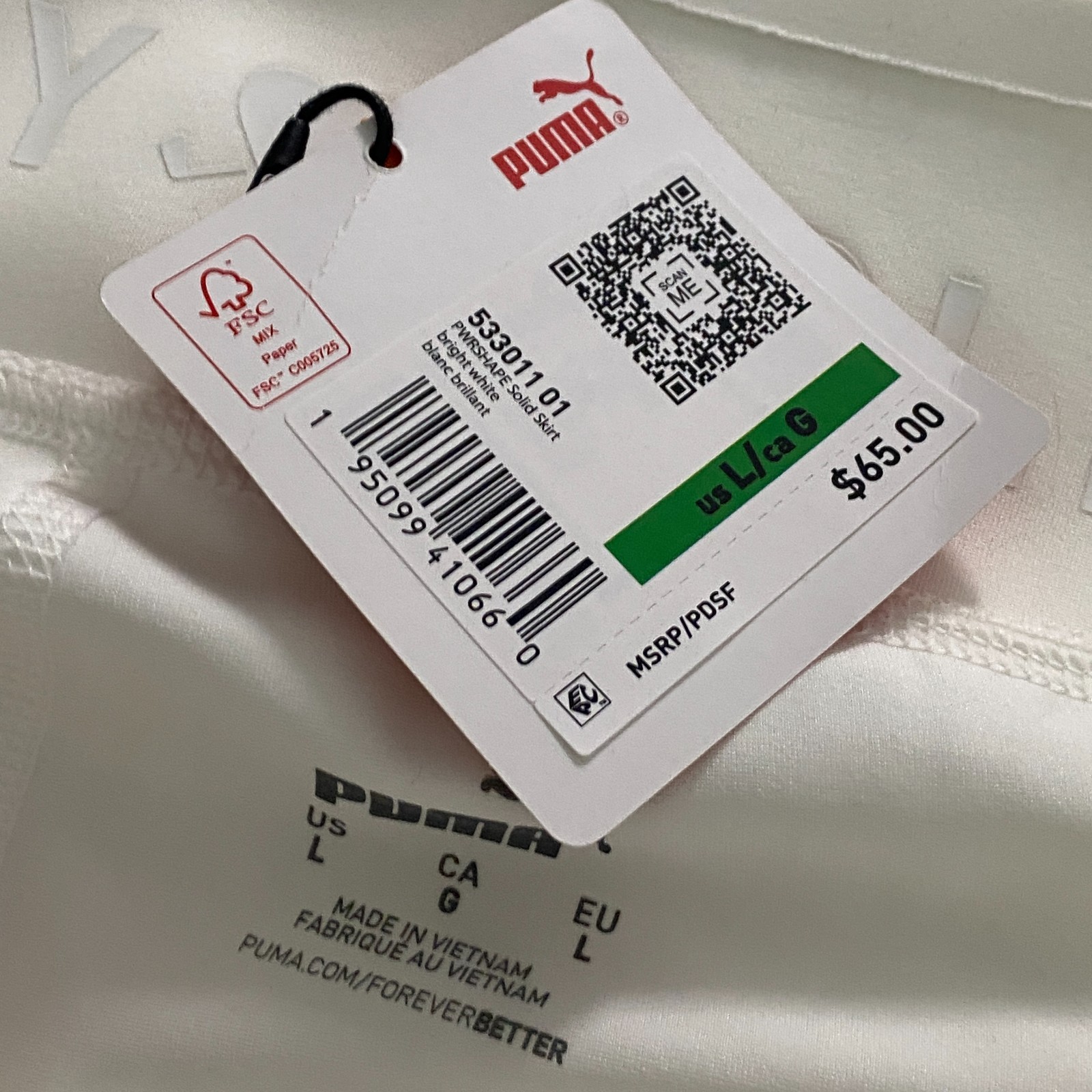 Puma Powershape Solid Woven Skort Womens Large Bright White Pull On thumbnail 9