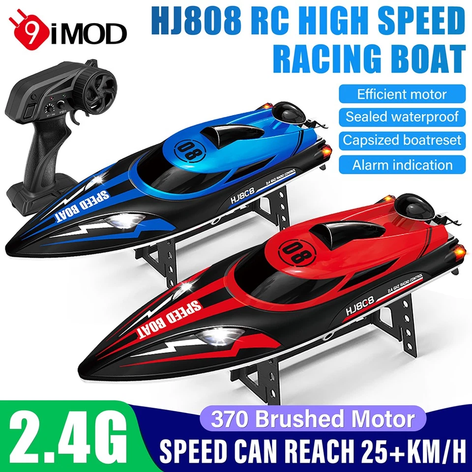 9IMOD HJ808 2,4 GHz High-Speed Fernsteuerungs Rennboot LED Brushed Boot 25km/h - Bild 2 von 4