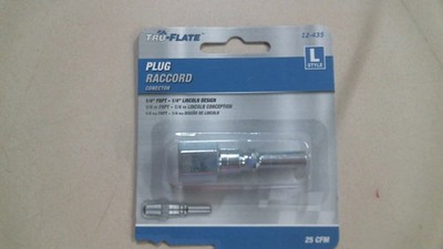 Tru-Flate 12-435 plug connector, L-Style air line quick disconnect plug 