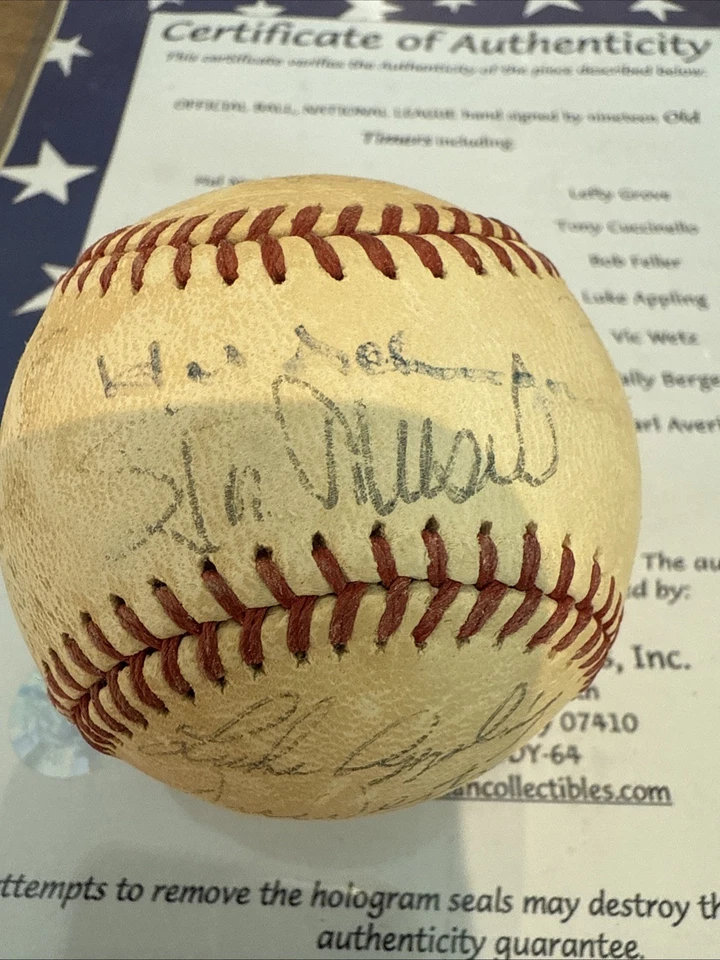 MUSIAL DiMaggio Feller SIGNED BASEBALL Also Lefty Grove Earl Averill, Vic Wertz+ - Image 2 of 4