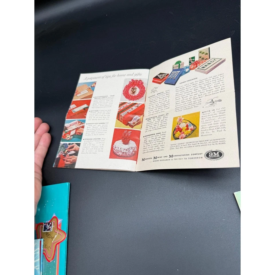 Vintage 1959 Christmas Magic Scotch Brand Tape Wrapping Craft Ideas Booklet - Image 2 of 4
