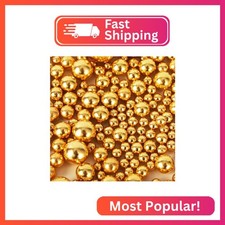 Kasvan Gold Pearl Sugar sprinkles - Edible Candy Pearls 130g/4.58 Oz, Mix Size C