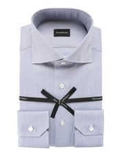 NWT ERMENEGILDO ZEGNA DRESS SHIRT blue white cotton check luxury 42 16 1/2