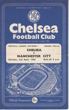 Chelsea v Manchester City 2 April 1960 Official Match Programme