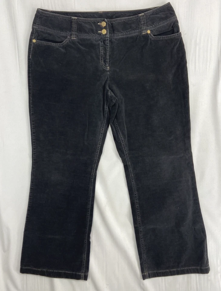 Tribal Sports 弹力女式黑色灯芯绒裤子背带 — 第 2/4 张图片